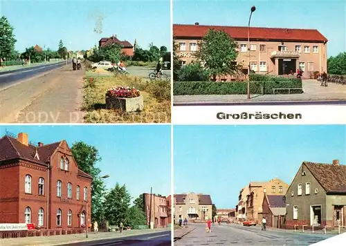 AK / Ansichtskarte Grossraeschen Ernst Thaelmann Strasse Poliklinik BKK Rathaus  Grossraeschen