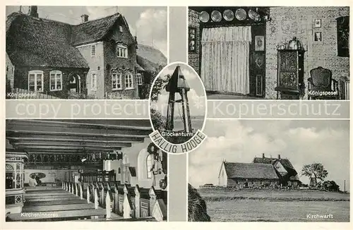 AK / Ansichtskarte Hallig_Hooge Kirchwart Koenigspesel Hallig Hooge