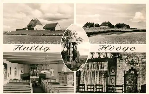 AK / Ansichtskarte Hallig_Hooge Kirche Innenansicht Panorama Hallig Hooge