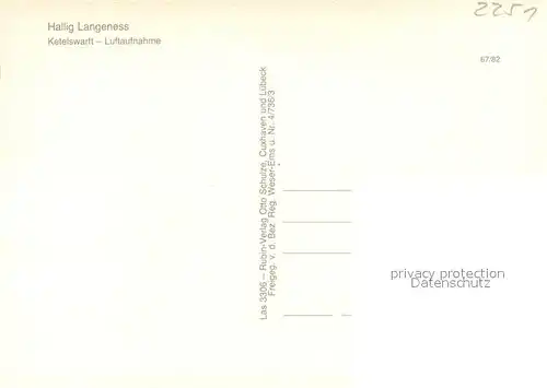 AK / Ansichtskarte Hallig_Langeness Fliegeraufnahme Ketelswarft Hallig_Langeness