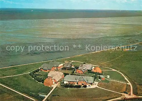 AK / Ansichtskarte Hallig_Langeness Fliegeraufnahme Hunnenswarf Hallig_Langeness