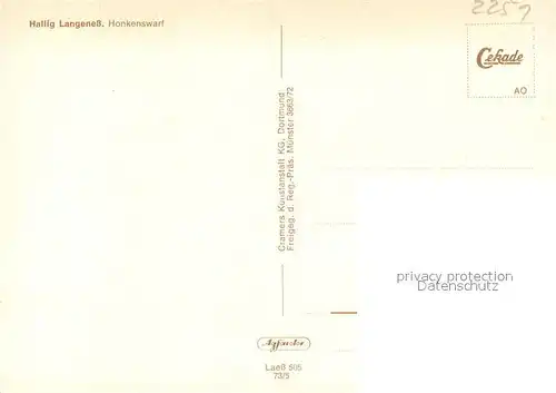 AK / Ansichtskarte Hallig_Langeness Fliegeraufnahme Honkenswarf Hallig_Langeness