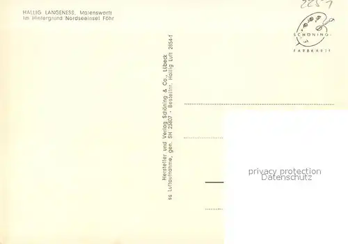 AK / Ansichtskarte Hallig_Langeness Fliegeraufnahme Maienswarft Foehr Hallig_Langeness