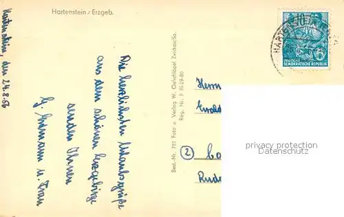 AK / Ansichtskarte Hartenstein_Zwickau Schloss Stein Schloss Hartenstein Paul Fleming Schule Fleming Denkmal Hartenstein_Zwickau