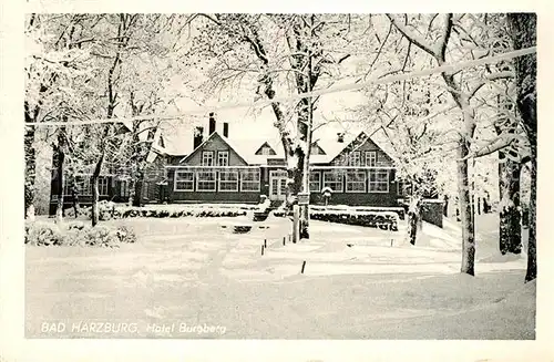 AK / Ansichtskarte Harzburg_Bad Hotel Burgberg Winterlandschaft Harzburg_Bad