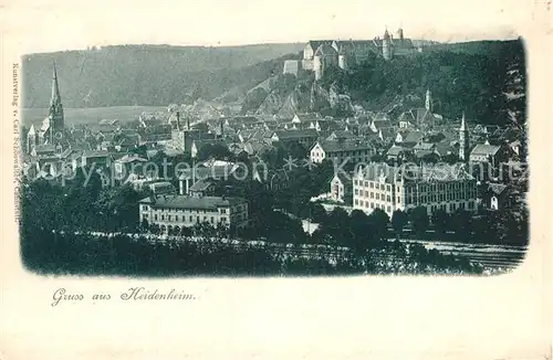 AK / Ansichtskarte Heidenheim_Brenz Stadtpanorma mit Kirchen und Schloss Heidenheim Brenz