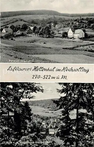 AK / Ansichtskarte Hellental Panorama Pension Ursula Blick von der Strasse nach Silberborn Hellental