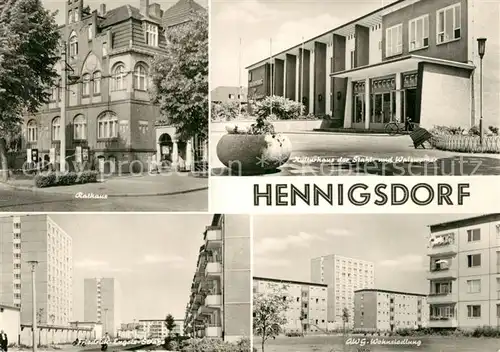 AK / Ansichtskarte Hennigsdorf Rathaus Kulturhaus Friedrich Engels Strasse AWG Wohnsiedlung Hennigsdorf