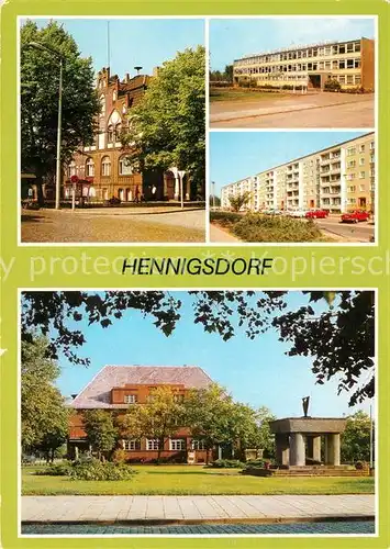 AK / Ansichtskarte Hennigsdorf Rathaus Betriebsschule Wilhelm Florin Hradeker Strasse Post an der Leninstrasse Hennigsdorf