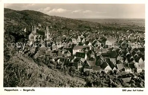 AK / Ansichtskarte Heppenheim_Bergstrasse Stadtpanorama Heppenheim_Bergstrasse