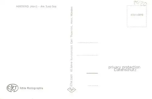 AK / Ansichtskarte Herzberg_Harz Jues See Herzberg Harz