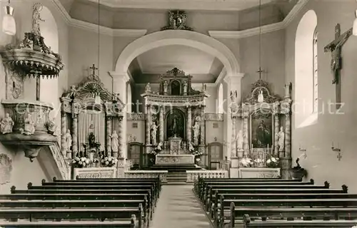 AK / Ansichtskarte Hilders_Rhoen Katholische Pfarrkirche St Bartholomaeus Innenansicht Altar Kanzel Hilders Rhoen