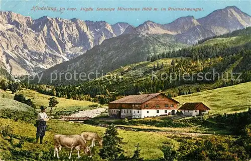 AK / Ansichtskarte Hindelang Sennalpe Mitterhaus im Reitenschwangtal Allgaeuer Alpen Hindelang