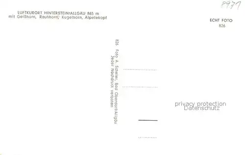 AK / Ansichtskarte Hinterstein_Bad_Hindelang mit Geisshorn Rauhhorn Kugelhorn aelpelekopf Hinterstein_Bad_Hindelang