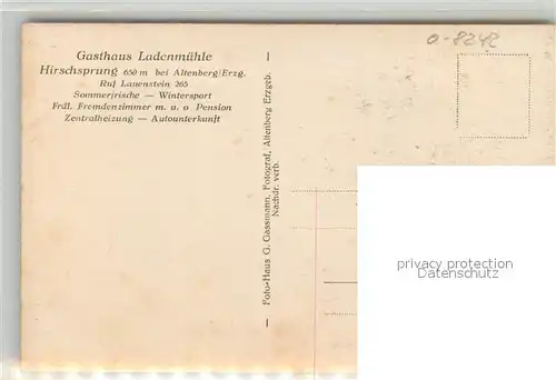 AK / Ansichtskarte Hirschsprung Gasthaus Ladenmuehle Hirschsprung
