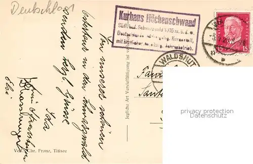 AK / Ansichtskarte Hoechenschwand Ansicht vom Waldrand aus Hoechenschwand