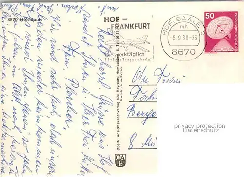 AK / Ansichtskarte Hof_Saale Rathaus Stadtpanorama Theresienstein Central Kauf Freiheitshalle Wappen Hof_Saale