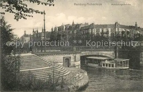 AK / Ansichtskarte Hohenfelde_Hamburg Mundsburgerbruecke Hohenfelde Hamburg