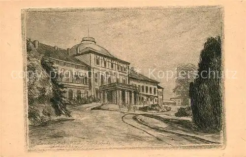 AK / Ansichtskarte Hohenheim Landwirtschaftliche Hochschule Zeichnung Kuenstlerkarte Hohenheim