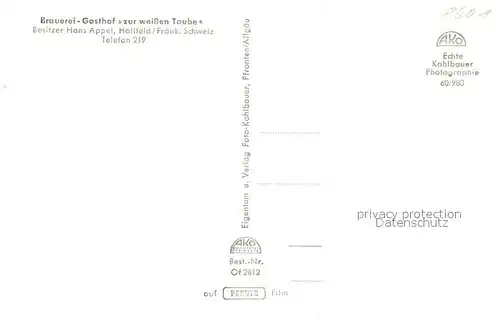 AK / Ansichtskarte Hollfeld Gasthaus Weisse Taube Schwimmbad Hollfeld