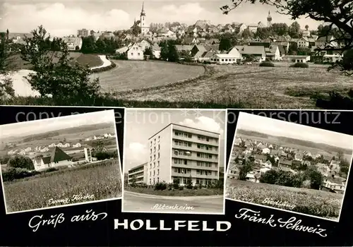 AK / Ansichtskarte Hollfeld Kirche Siedlung Altenheim Panorama Hollfeld