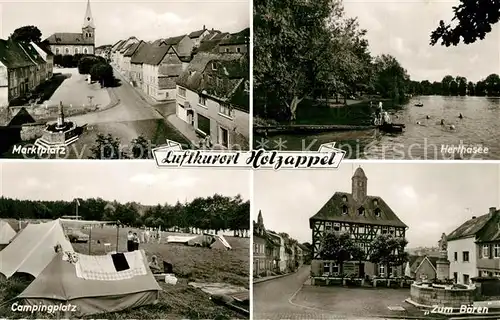 AK / Ansichtskarte Holzappel Marktplatz Herthasee Campingplatz Zum Baeren Holzappel