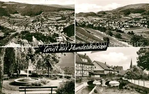 AK / Ansichtskarte Hundelshausen_Witzenhausen Panorama Brunnen Bruecke Hundelshausen