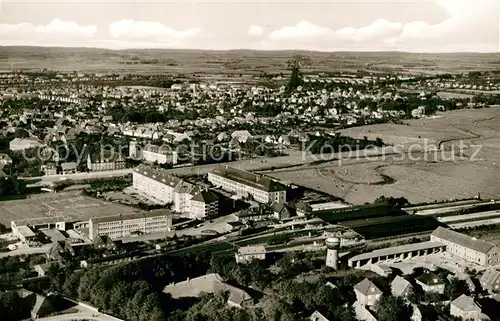 AK / Ansichtskarte Husum_Butjadingen Fliegeraufnahme Bahnhof Husum Butjadingen