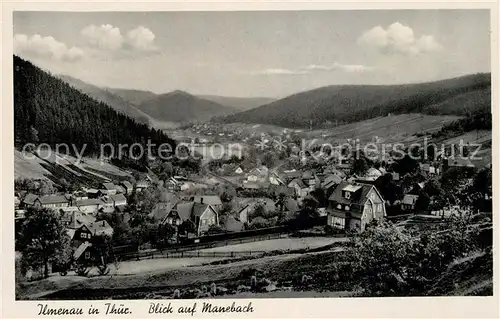 AK / Ansichtskarte Ilmenau_Thueringen Panorama auf Manebach Ilmenau Thueringen