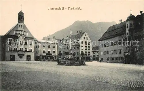 AK / Ansichtskarte Immenstadt_Allgaeu Marktplatz Brunnen Immenstadt_Allgaeu