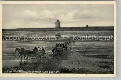 AK / Ansichtskarte Insel_Neuwerk Wagenfahrt Watt Insel Neuwerk