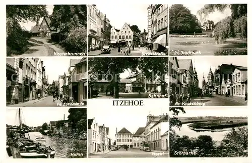 AK / Ansichtskarte Itzehoe Klosterbrunnen Stadtpark Hafen Markt Stoerparie Bahnhof Itzehoe