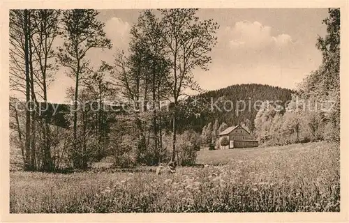 AK / Ansichtskarte Johnsbach_Osterzgebirge Gaststaette Bretthaeusel Landschaftspanorama Johnsbach_Osterzgebirge