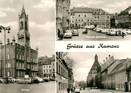 AK / Ansichtskarte Kamenz_Sachsen Rathaus Platz der Befreiung Weststrasse Kamenz Sachsen