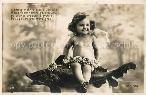 AK / Ansichtskarte Kinder_Child_Enfants Engel Amor Verlag AN Paris Nr. 336 