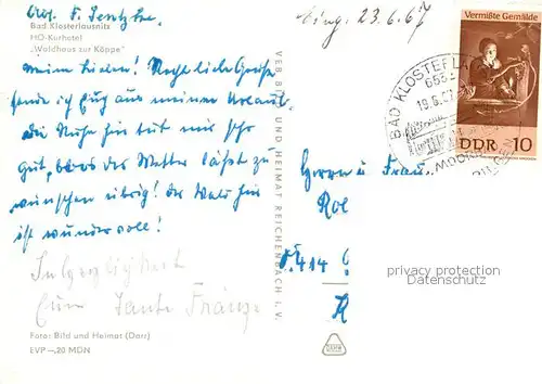 AK / Ansichtskarte Klosterlausnitz_Bad Kurhotel Koeppe Waldhaus Klosterlausnitz_Bad