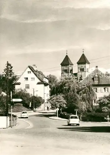 AK / Ansichtskarte Klosterlausnitz_Bad August Bebel Strasse Kirche Klosterlausnitz_Bad