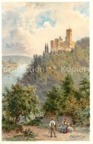 AK / Ansichtskarte Koblenz_Rhein Schloss Stolzenfels Kuenstlerkarte Koblenz_Rhein