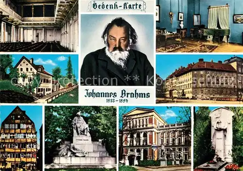 AK / Ansichtskarte Komponist Johannes Brahms Gedenkkarte  