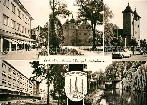 AK / Ansichtskarte Koenigs Wusterhausen Schloss Kirche Rathaus Stadtwappen Koenigs Wusterhausen