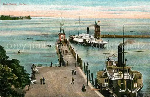 AK / Ansichtskarte Konstanz_Bodensee Hafen Dampfer Konstanz_Bodensee