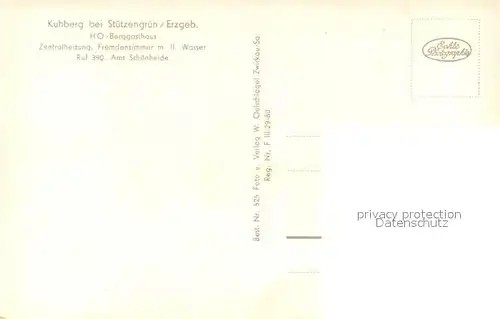 AK / Ansichtskarte Kuhberg_Stuetzengruen Berggasthaus Kuhberg_Stuetzengruen