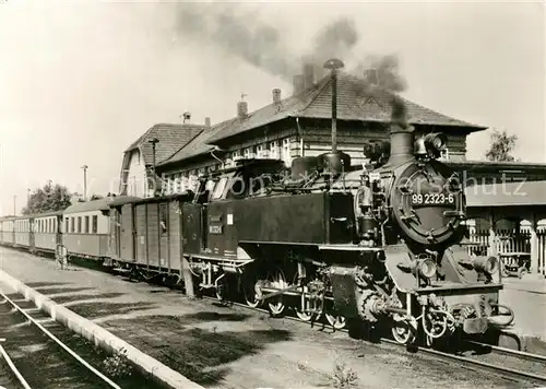AK / Ansichtskarte Kuehlungsborn_Ostseebad Molli Dampflokomotive Bahnhof Kuehlungsborn_Ostseebad