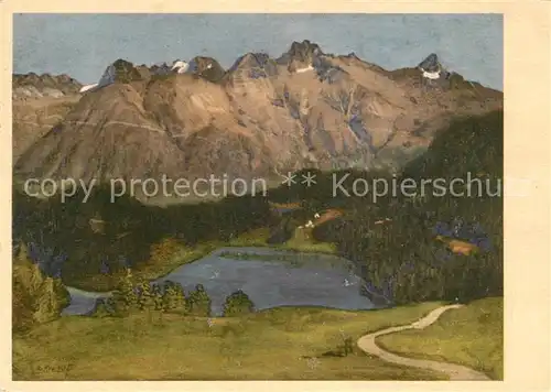 AK / Ansichtskarte Kuenstlerkarte E. Kreidolf St. Moritzersee  