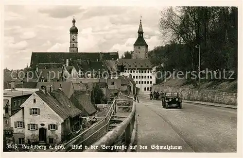 AK / Ansichtskarte Landsberg_Lech Blick von der Bergstrasse auf den Schmalzturm Landsberg_Lech