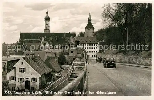 AK / Ansichtskarte Landsberg_Lech Blick von der Bergstrasse auf den Schmalzturm Landsberg_Lech