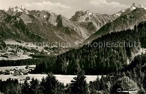 AK / Ansichtskarte Langenwang_Fischen mit Krottenspitzen Fuerschiesser Kratzer und Trettachspitze Langenwang Fischen