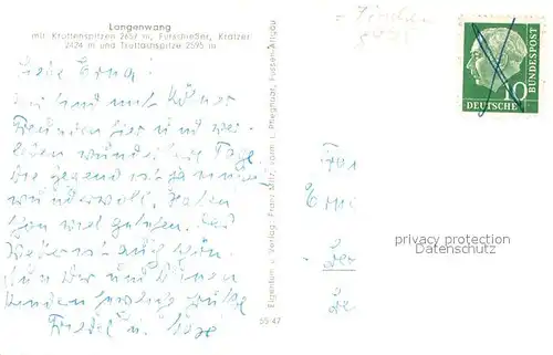 AK / Ansichtskarte Langenwang_Fischen mit Krottenspitzen Fuerschiesser Kratzer und Trettachspitze Langenwang Fischen