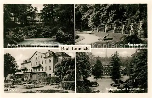 AK / Ansichtskarte Lausick_Bad Kurbad Rosengarten Terrasse Lausick_Bad