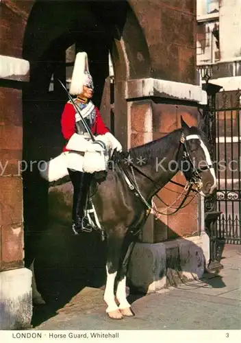 AK / Ansichtskarte Leibgarde_Wache London Horse Guard Whitehall 